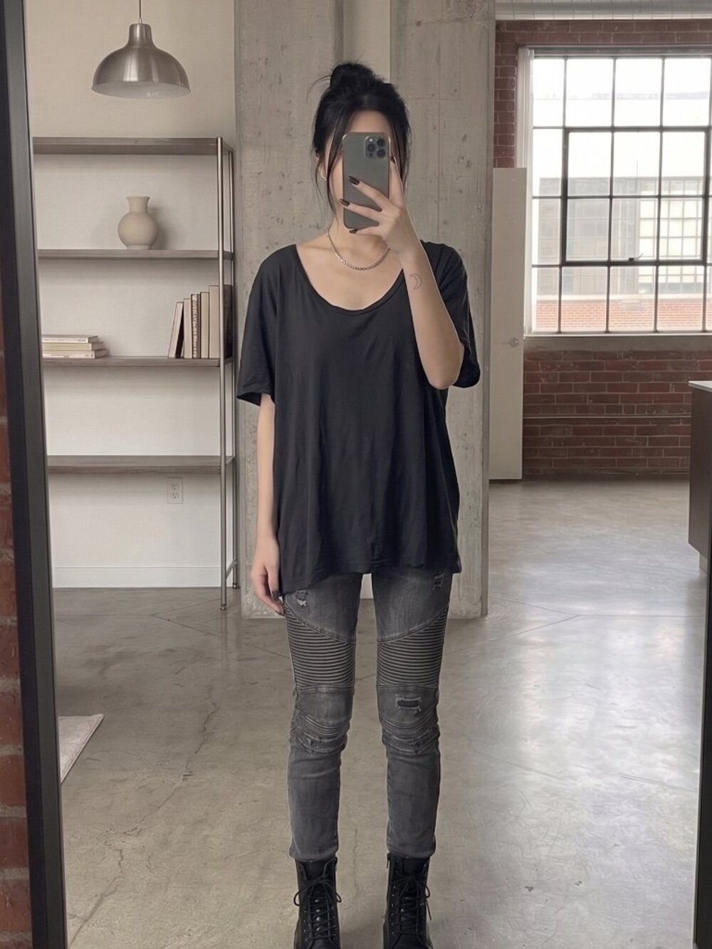 Alexander Wang Everyday Black Scoop Neck Women's Top